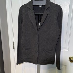 Tahari Charcoal Knit Blazer
